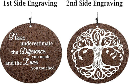 Retirement Wind Chime, Tree of Life, Inspirational Retirement Gifts for Men, Women, Teacher, Co-Worker, Employee, Nanny, Nurse (Copper), NXW#303