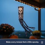 Madrona Brands Halloween Skeleton Windsock | Durable Outdoor Hanging Wind Sock Decoration | Yard, Porch, Lawn | 48 Inch