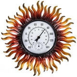 Outdoor Thermometer Waterproof with Humidity, 13.5 Inch Wall Large Number Easy to Read Outdoor Thermometer, Decorative Outside Thermometer, for Patio, Garden (Sun)