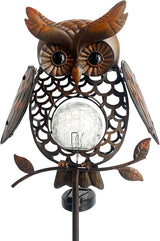 HONGLAND Solar Lights Outdoor Decor Waterproof, Solar Owl Garden Decorative Stake, Whimsical Gardening Gifts for Women Mom, Owl Outdoor Lights for Yard Patio Lawn Decor