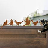 Bnesi 5PCS Metal Cardinal Garden Decor Set Yard Art Bird Decor for Garden Decor Outdoor Ornaments as Fence Decorations Outdoor Ideal for Spring Yard Decor and Farmhouse Statues (Cardinal Bird)