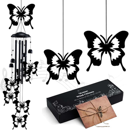 Butterfly Wind Chimes for Outside, Butterfly Gifts for Women Men Mom Grandma Birthday, 37" Windchimes Hanging Outdoors Garden Decor, Home Patio Garden Porch Yard Decorations