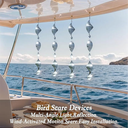 12PCS Bird Deterrents for Outside Patio, 3D Stainless Steel Bird Reflectors to Keep Birds Away, Woodpecker Deterrent for House，Bird Scare Devices to Keep Owl，Pigeons Away from Your Garden, Orchards