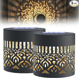 Decorative Solar Mandala Lights, Solar Mandala Lights Outdoor, Metal Solar Powered Outdoor Deck Step Wall Lights, Mandala Theme LED Waterproof Fence Light, for Garden Fence, Yard Decor (2PCS)
