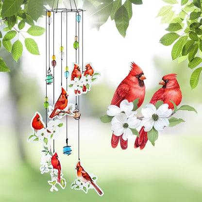 Cardinal Wind Chimes Gifts for Women Wind Chime, Wind Chimes for Outside, Cardinal Decor Thank You Gift for Mom Friend Sisters- Mother's Day, Birthday, Thanksgiving Day