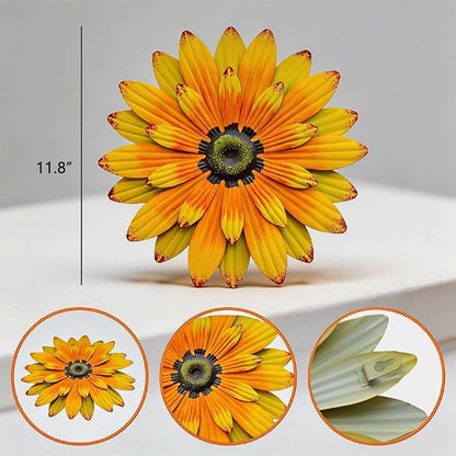 AHYS Metal Flowers Wall Decor Indoor Outdoor Metal Wall Art for Home Farmhouse Living Room Bedroom Bathroom Garden Decorations - Sunflower