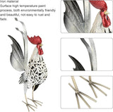 Chicken Decor, 15.6 x 19.7 x 4.6in Iron Garden Sculptures Statues Rooster Decor Extra Large Outdoor Sculptures Metal Yard Decor Ornaments Outdoor Sculpture, Rooster Ornament