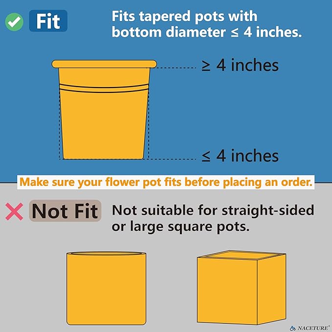 NACETURE Flower Pot Holder Ring for Wall Mount Foldable – Heavy Duty Round Metal Planter Hooks Hangers - Fence Pot Plant Holders Hanging Bracket for Outdoor Indoor (4 Inch 3 Pack)
