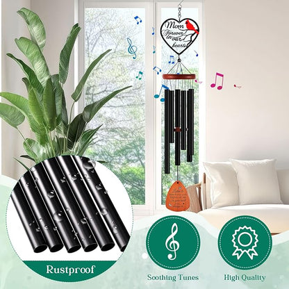 Kathfly Cardinal Wind Chimes for Loss of Loved One, 28" Memorial Wind Chimes for Outside, Cardinal Sympathy Bereavement Condolence Funeral Windchime Gifts for Loss of Mother Mom