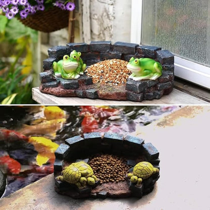 Brick Frog Statue Splash Block Gutter Downspout Garden Decor, Larger Gutter Downspout Splash Block Extensions Ornament Rain Concrete Resin Animals Diverter Accessory, Outdoor Decor Gift (13.8In)