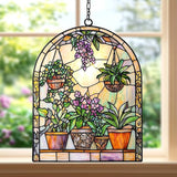 Garden Lovers Acrylic Suncatcher Stained Glass Effect Window Car Hanging Christmas Ornament Indoor Outdoor Decor Garden Sun Catcher Panel for Acrylic Suncatcher Lover for Women Mom Grandma