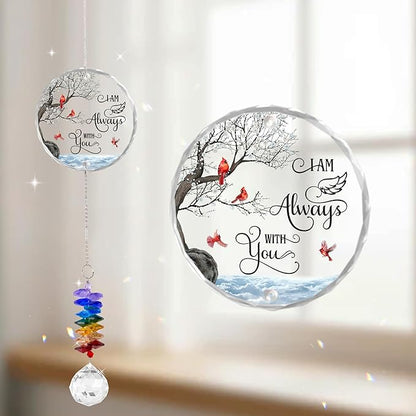 Glass Ornament Suncatcher - I am Always with You - Sympathy Gift for Loss of Loved One - Grief Gifts - Heaven Funeral Keepsake - Mother's Day for Mom Dad Grandpa Grandma