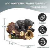 Elenon Bear Decorative Gutter Downspout Extension Statue, Animal Gutter Guardian Rain Downspout Extender, Garden Splash Block Outdoor Sculpture for 2" × 3" Down Spouts Decor
