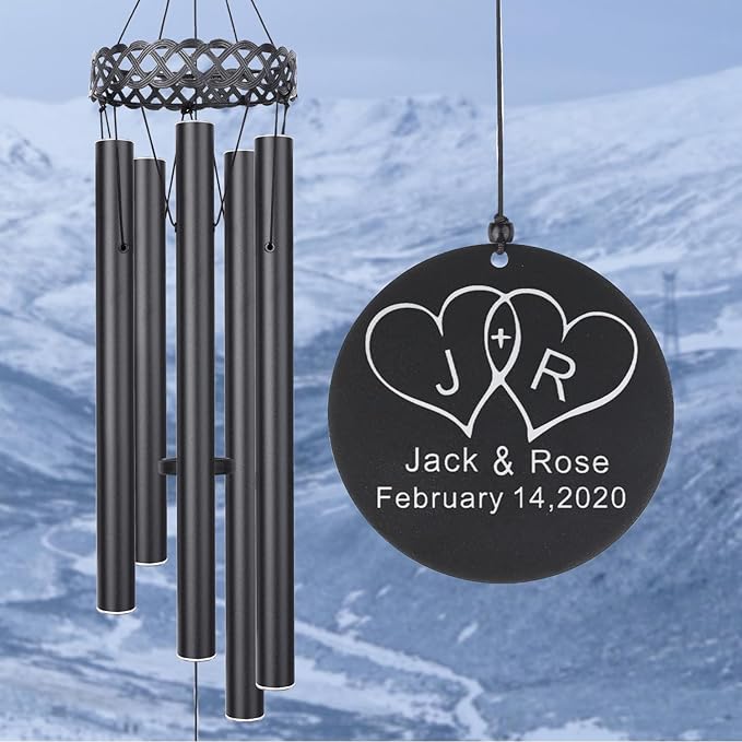 Wind Chime Anniversary for Wife & Husband, Personalized Gift Men Anniversaries Women, Wife Anniversary Husband, Lover Couple Valentines Day Gifts 5th 10th 20th 30th 40th 50th Anniversaries Wedding Day