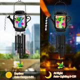 Solar Hummingbird Wind Chimes for Outside for Mom Women Grandma,Solar Mason Jar Watering Can Hummingbird Light Unique Hanging Wind Chimes Outdoor,Yard Garden Terrace Courtyard