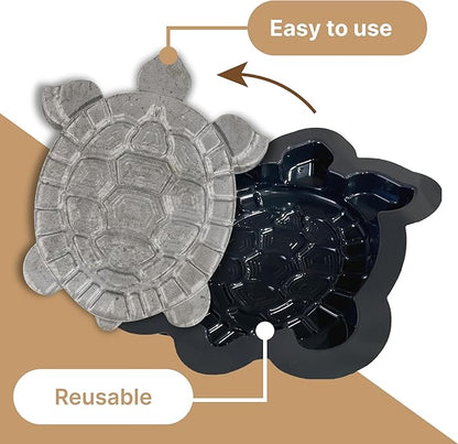Turtle Shape Stepping Stone Mold – Reusable DIY Concrete Mold for Garden Pathways, Easy to Use, Turtle Garden Decor