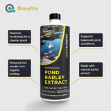AquaDoc Pond Barley Extract - 32oz - Liquid Barley Extract for Ponds with Fish - for up to 16,000 Gallons - Made in USA