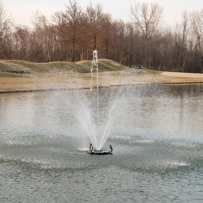 HALF OFF PONDS Floating Fountain, 1 HP Pond Aerator, 100 ft Cord, 15,000 GPH Water Pump, 13 Spray Patterns, Energy-Efficient, for Large Ponds, Lakes & Water Gardens