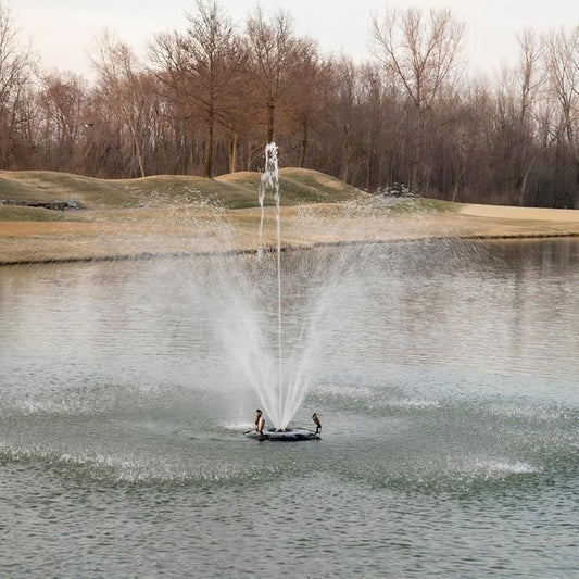 HALF OFF PONDS Floating Fountain, 1 HP Pond Aerator, 100 ft Cord, 15,000 GPH Water Pump, 13 Spray Patterns, Energy-Efficient, for Large Ponds, Lakes & Water Gardens
