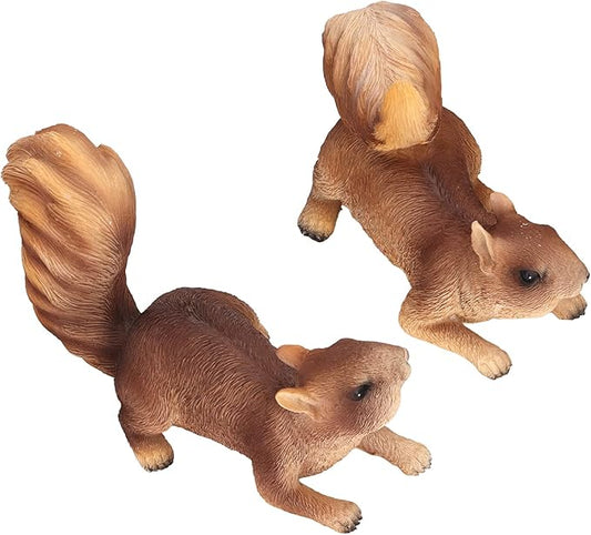 2 Pcs Garden Animal Statue, Resin Animal Figurines, Animal Yard Art Lawn Ornament Figurines, Artwork for Outdoor Patio Backyard and Home Kitchen Decoration