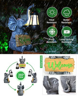 KVR Solar Elephant Garden Lights, Outdoor Welcome Statue Decor for Patio Yard, Birthday Gift for Women Mom Grandma (2026 New Gift Ready) (Green)