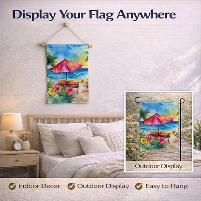 Caroline's Treasures Hawaii Hawaiian Hibiscus in Watercolor Garden Flag Mailbox Flag Decorative Yard Flag Banner Outside Patio Artwork Yard Flower Beds, Garden Size, Multicolor