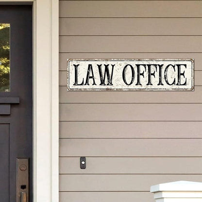 Madcolitote Retro Law Office Wood Sign Law Office Custom Street Sign Rustic Wooden Wall Art Farmhouse Wall Decor Kitchen Home Decor Signs Wall Hanging Sign Housewarming Gift 6x24in
