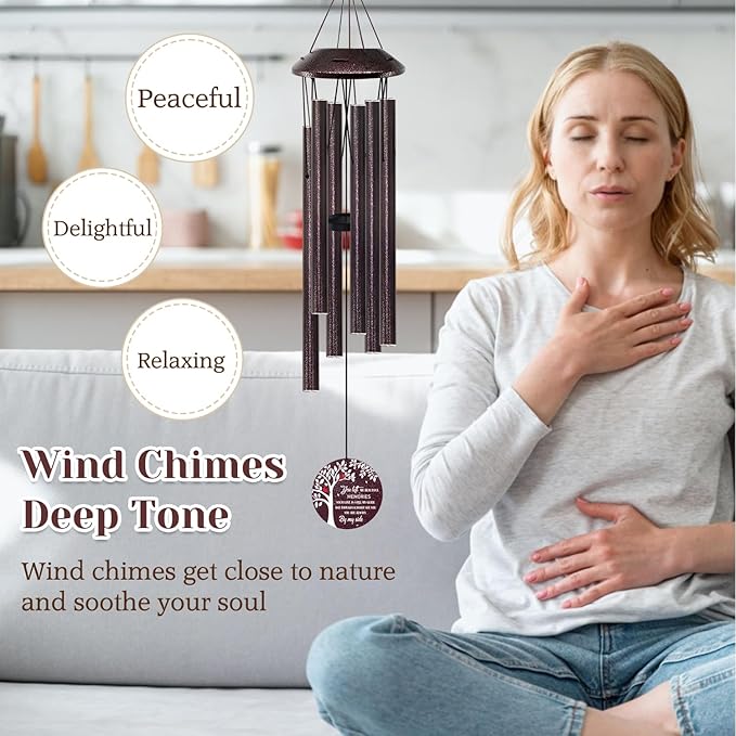 Memorial Gifts for Loss of Mom/Dad - 32" Cardinal Sympathy Wind Chimes with Tree of Life - Bereavement Remembrance Condolence Gifts for Loss of Loved One -Memorial Chimes for Outside Garden