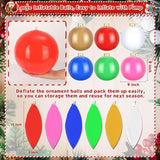 Flasoo 12 Pack Inflatable Christmas Ornaments for New Year Festive, Large Blow up Christmas Balls for Front Door Yard Tree Hanging Decoration (9 Inch)