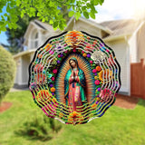 Virgin Mary Wind Spinner, Metal Wind Spinners Outdoor/Indoor,Virgin Mary Hanging Garden Decor for Outside, Stainless Wind Spinners for Yard and Garden 10 inch 3D (25.76X25 CM)