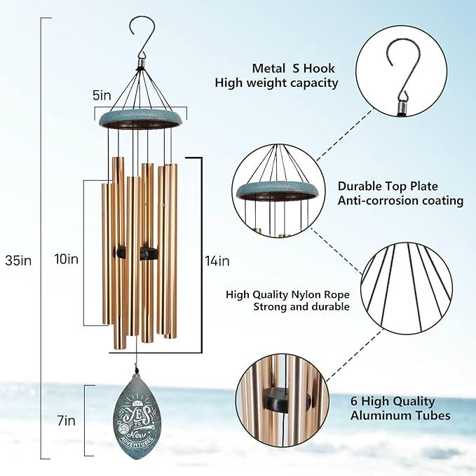ASTARIN Personalized Happy Retirement Wind Chimes, Tree of Life Retirement Wind Chimes Gifts for Women/Men Teacher Coworker 2025, Going Away Farewell Gifts, Deep Tone Larde Wind Chime(Produced in USA)