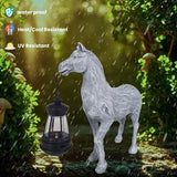 Horse Garden Statue with Solar Lantern,Garden Outdoor Horse Figurines Decor for Farmhouse Patio Yard Lawn Home Gifts for Mom Grandma Wome Housewarming Christmas Birthday
