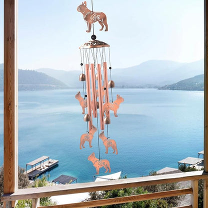 Bulldog for Women,Bulldog Wind Chimes Outdoor,Birthday Gifts for Men/Mom/Grandma Metal WindChimes Outside/Indoors, Lawn, Patio, Garden Decor, Yard Decorations