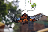 BOXCASA Bat Stained Glass Window Hangings, Bat Suncatcher Halloween Decoration,Bat Decor Hanging for Home, Office, Kitchen,Living Room