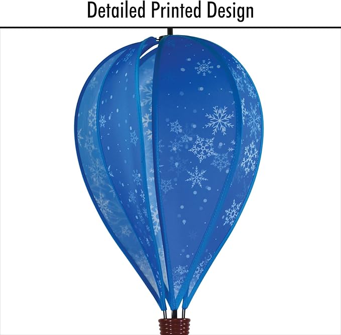 In the Breeze 0989 Snowflakes Spinner Hot Air 6 Panel Spinning Balloon-Outdoor Winter Decoration,10.5" W x 16" H w/ 30" Tail,989