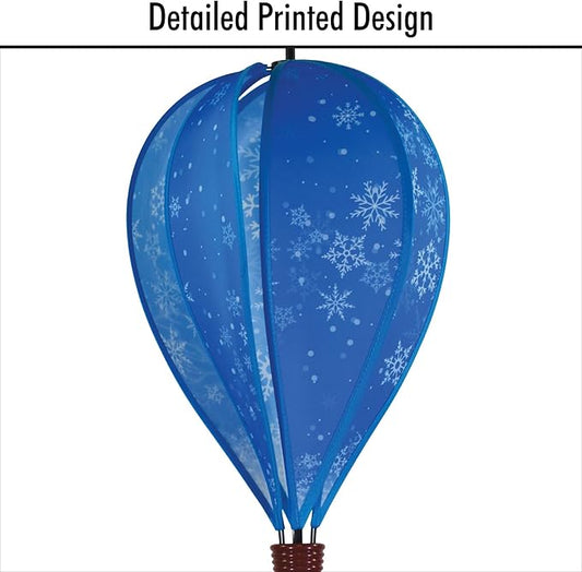 In the Breeze 0989 Snowflakes Spinner Hot Air 6 Panel Spinning Balloon-Outdoor Winter Decoration,10.5" W x 16" H w/ 30" Tail,989