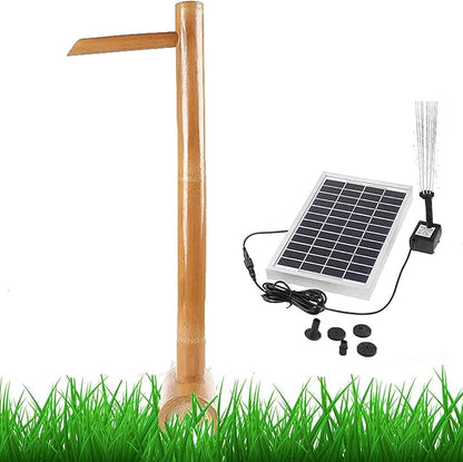 Water Features for The Garden Solar Powered Bird Bath Garden Bamboo Fountain Bamboo Flowing Water Courtyard Decoration Water Features Flowing Water Fish Tank Stone Trough,30cm Decoration,70cm
