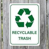 Recyclable Trash Street Metal Signs Vintage No Rust Safety Man Cave Warning Aluminum Metal Tin Sign for Garden Patio Yard Cafe Pub Home Decor Wall Art Print Poster 12x16 Inch