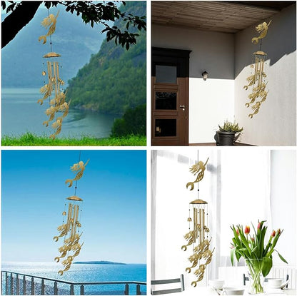Mermaid Wind Chimes for Outside - Sympathy Wind Chime Gifts, Garden Metal Memorial Windchimes for Mom, Grandma, Yard, Porch, Garden Decor or Birthday Mother's Day Christmas Memorial Gift