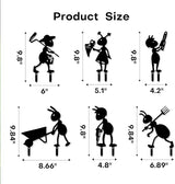 Industrial Ant Collective - 6-Piece Metal Garden Ant Sculptures | Modern Metal Yard Art Decor with Weatherproof Finish | Outdoor Farm Worker Ant Colony Display