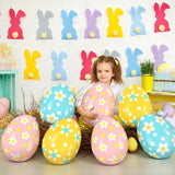 Leyndo 12 Pack 18 Inch Easters Inflatable Eggs Easter Large Blow up Inflatable Jumbo Plastic Eggs Outdoor Decor Colorful Ornaments for Yard Garden Lawn Spring Party Supplies