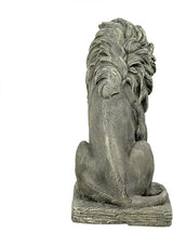 Lion Statue for Garden - Outdoor Sculpture Decoration - 22.8" H Concrete Seated Lion Statue for Home Décor Patio Yard