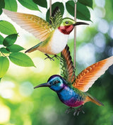 Regal Art & Gift Hummingbird Bouncie Set of 2 - Hand-Painted Metal Spring Garden Decor, Weather-Resistant Outdoor Yard Art, Bird Sculpture for Lawn & Patio - Coronet & Ruby