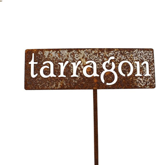 Classic Metal Garden Markers 19 Inches Tall (tarragon, Naturally Rusted)