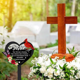 Grave Markers for Cemetery - Memorial Sister Metal Cardinals Grave Stakes Black Heart Remembrance Plaque Waterproof Flower Gravesite Decorations Outdoors Sympathy Gifts for Loss of Sisters