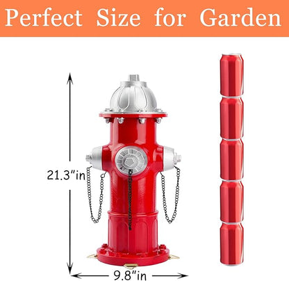 Realistic Resin Fire Hydrant Statue for Potty Training Dogs - Dog Fire Hydrant Pee Post, Weather-Resistant Garden Decor,Outdoor Garden & Lawn Ornament (Suitable for Any Size Dogs;21In;Silver)