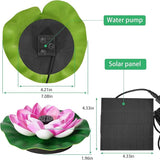 Solar Fountain Pump, 2W Solar Bird Bath Fountain with 7 Spray Nozzles & Detachable Lotus Design, Floating Solar Water Pump for Garden, Pond, Patio, Pool, Outdoor Decor