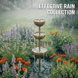 Sturdy Iron Structure with Vintage Coating; Weather Resistant for Long Lasting Outdoor use; Ideal as a Reliable rain Catcher for Your Garden (Bronze)
