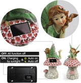 Suyorpe Fairies for Fairy Garden - Fairy Outdoor Statue Solar Powered Resin Ornaments,Patio Lawn Yard Porch,Fairy Figurines for Home Garden Gifts,8.66 inches Tall