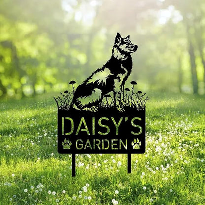 Custom Mudi Dog Metal Memorial Garden Stake Personalized Pet Grave Marker Name Sign Remembrance Stake Decor Sympathy Dog Loss,Outdoor Statues for Yard Garden Lawn Patio Pathway Grave Ornament Gift.
